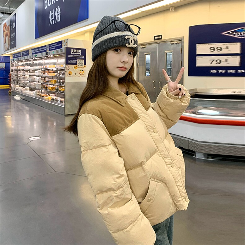 【有大货】主推2025新款拼接短款羽绒服外套2C372-9061-P255控368,女装羽绒服,2C372