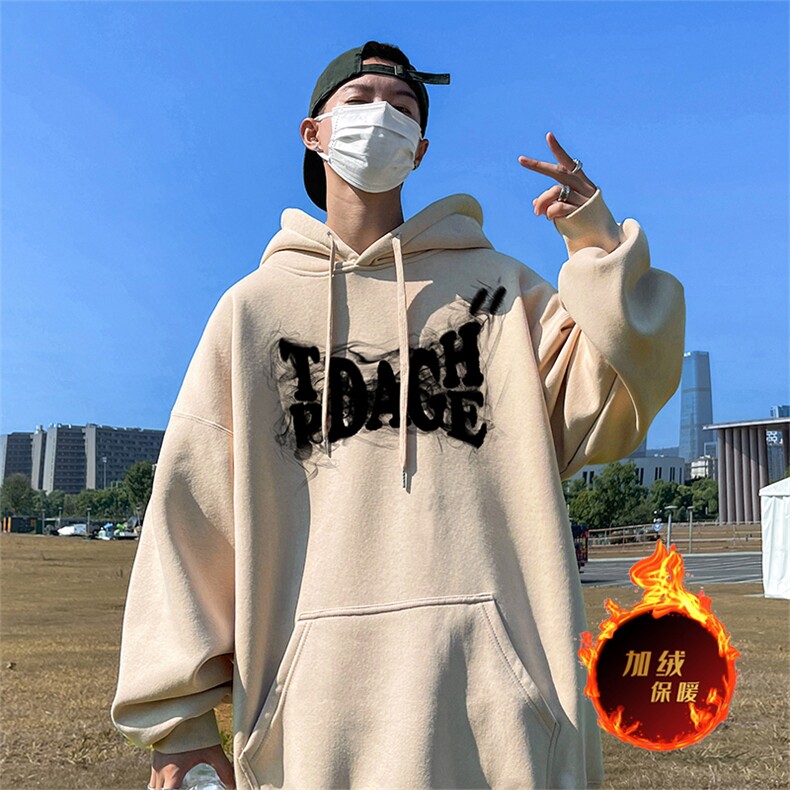 500克重磅秋冬美式加绒加厚卫衣外套 DL168常规特P35绒特P40图片