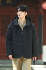 棉衣风2025男装大码复古连帽外套冬季保暖棉服1218-p148，男装棉衣，电商A016
