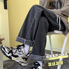 牛仔裤男加绒加厚松紧腰休闲长裤子A080-9291-常规P35加绒P45控68，男装牛仔裤，电商A080