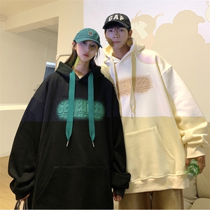 港风 秋装 钢印情侣卫衣休闲连帽卫衣外套宽松上衣 男G1021 P68图片