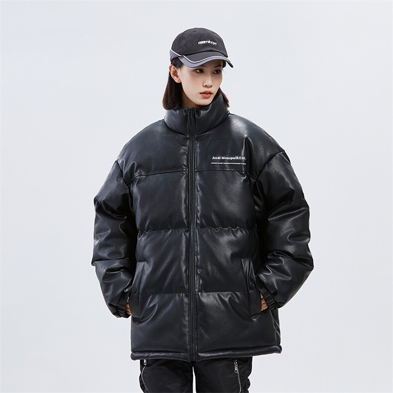 潮牌无影墙新款亮皮防水立领棉服潮流保暖棉衣M083S-P100控139,男装棉衣,星座717