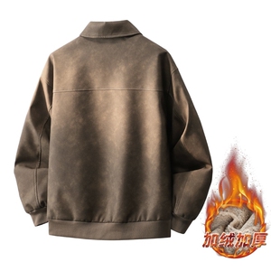 3D图皮夹克外套秋冬加绒复古百搭机车服皮衣 A025-HY1739-P95图片