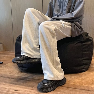 休闲卫裤男秋冬Z褶皱边阔腿裤子青少年垂感运动长裤 WK115-P40图片
