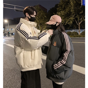 情侣冬装 港风织带棉服 刺绣logo棉衣休闲加厚外套男 G1105 P118图片