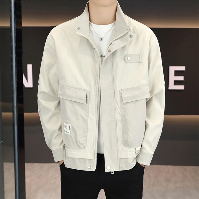 春季直播男士立领大码简约休闲夹克外套上衣105P68，男装夹克，电商B226