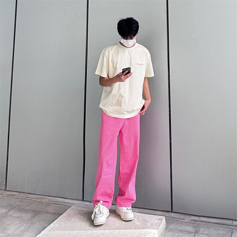 25年春季水洗高街vibe直筒宽松阔腿五色牛仔裤NZ2310-P55控78,男装牛仔裤,星座1002-1