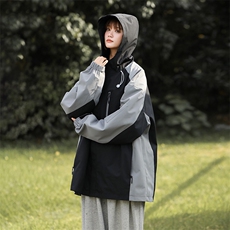815A-MJ78392-65特秋冬拼接工装服三防冲锋衣外套夹克女模，男装夹克，星座815A