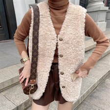 8627皮毛一体马夹（2021冬款加厚），女装马甲，大晶