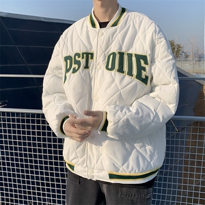 F38-P70 冬季新款潮牌加厚运动棉衣菱形格棒球服棉服男士外套图片