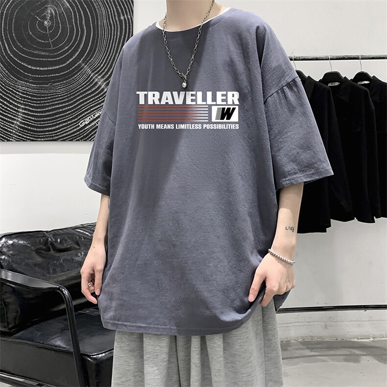 YT26359-P30亚麻短袖t恤男大码五分袖男宽松七分袖大皂风模特,男装T恤,电商A040