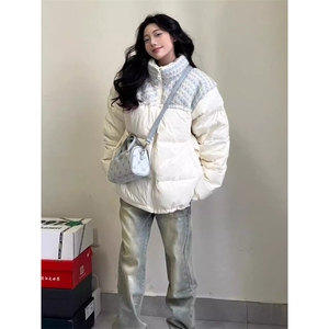 小香风拼接棉服男女新款冬棉衣短款韩系甜美面包服TT8016 P80图片