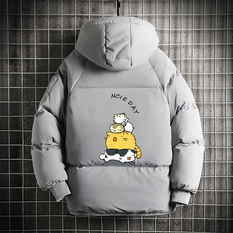 MY16090-P100 加厚加绒连帽衣男大码服男面包服男 网格挂拍图片