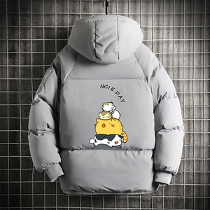 MY16090-P100 加厚加绒连帽衣男大码服男面包服男 网格挂拍图片