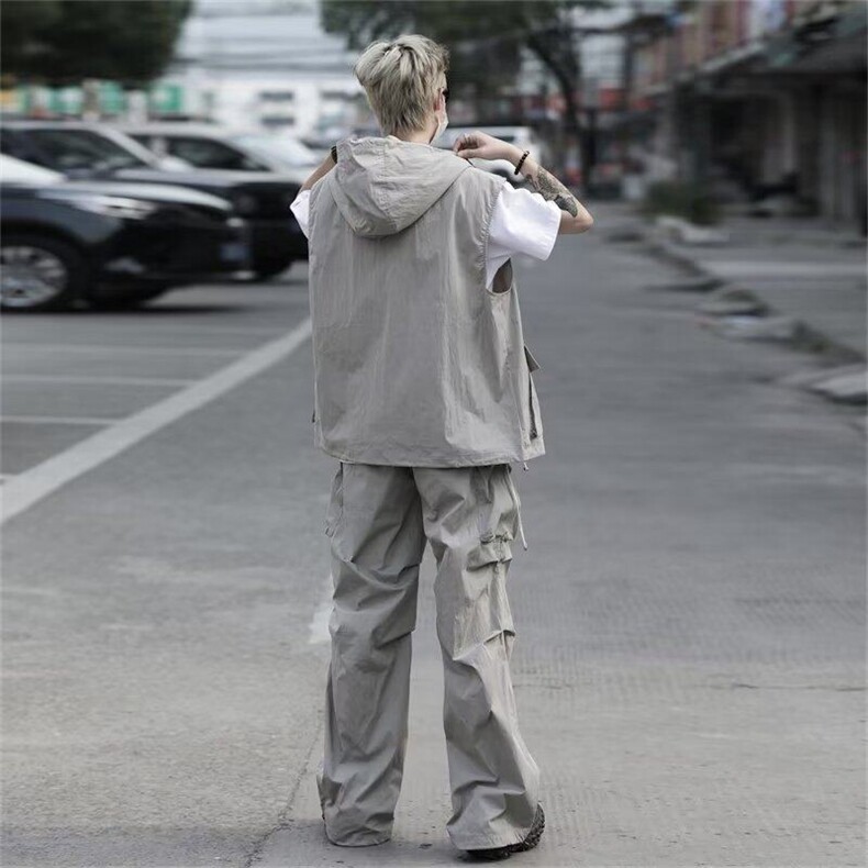 美式连帽工装背心马甲男夏季潮牌设计感无袖坎肩外套M7111-p43,男装背心/马甲,星座1008