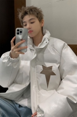 港风鳄鱼纹印花字母设计棉衣大码潮流休闲棉衣男MY77730P128控168，男装棉衣，星座227-7