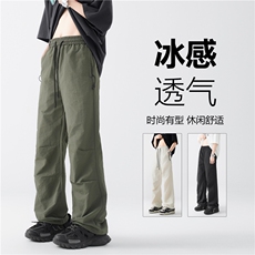 2024夏季新款速干机能拉链口袋宽松休闲裤B315-K009-特p35控68，男装休闲裤，电商B315