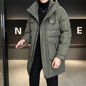 L-5XL 8875-P275 控券后368  标50绒 中长款连帽羽绒服男图片