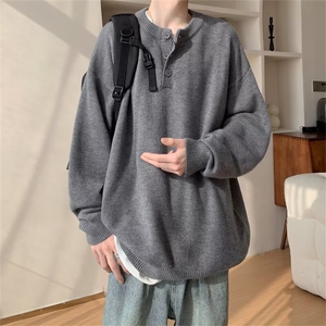 cleanfit亨利领毛衣男士秋冬季新款慵懒风宽松针织衫外套GT66-p60