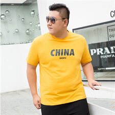 男加肥加大码圆领短袖T恤印花5032-1_T80(M-4XP405XL-9XLP45)，男装T恤，星座1516-1