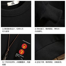 S6093-P35春季圆领卫衣男大码韩版宽松长袖外套男砖墙挂拍，男装卫衣，电商A040A