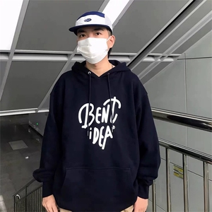抖音得物 高品质印花连帽卫衣 秋冬装美式宽松连帽纯色卫衣ADL106图片