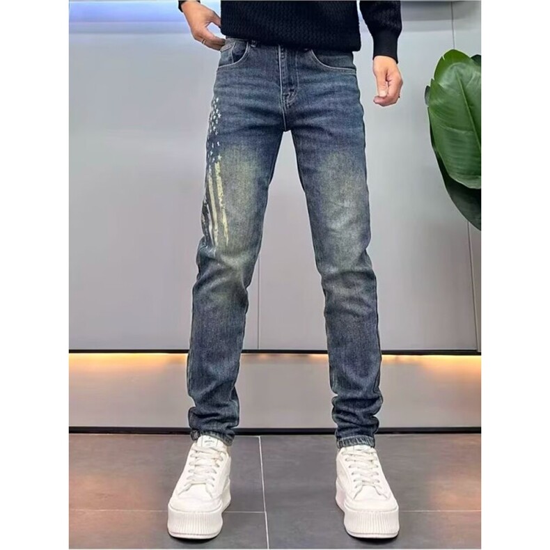 1506-1/K20831/P522025春秋新款牛仔裤男高端潮牌水洗修身九分裤,男装牛仔裤,星座1506-1