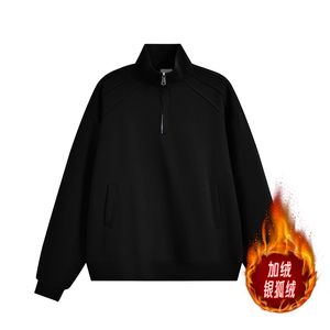 冬重磅450克加绒银狐绒设计感拉链套头立领外套AH907JR-P48图片