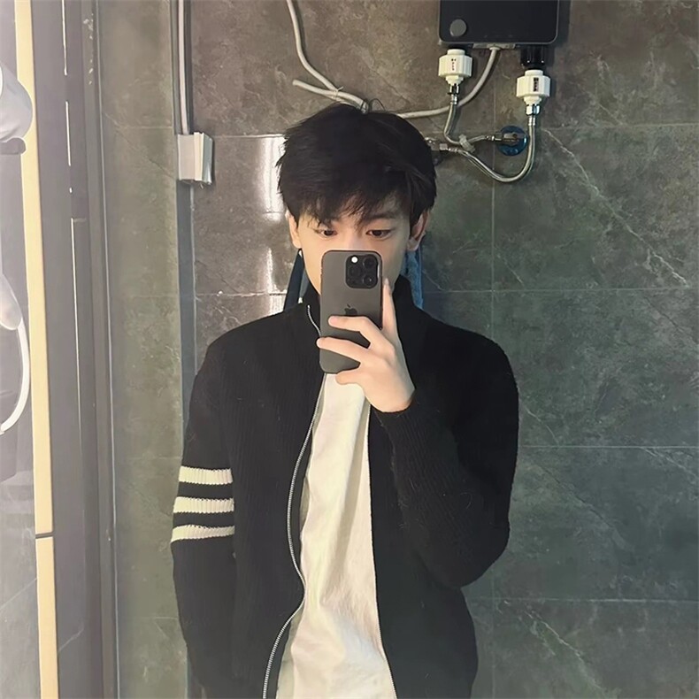 重磅秋冬北极绒开衫毛衣美式复古休闲慵懒风男女立领针织衫外套，男装针织衫/毛衣，电商A486