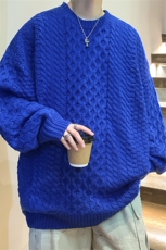 M6126/P75秋冬港风宽松毛衣外套女针织衫宽松大码潮毛线衣男，男装针织衫/毛衣，电商A141