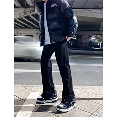 自家图，不拿货cleanfit牛仔裤开叉纽扣微喇叭裤子KZA18-P55，男装牛仔裤，星座1007（原301D）