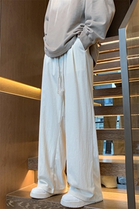 8XL-M特大码秋季新款垂感休闲裤男宽松直筒裤男裤拖地裤K942P40图片