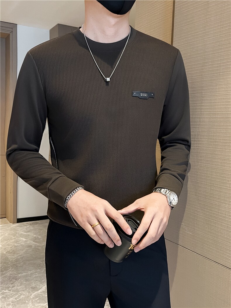 店主风秋冬男士时尚潮流长袖卫衣男打底T301A-1/W03/P58控78,男装T恤,星座301A-1