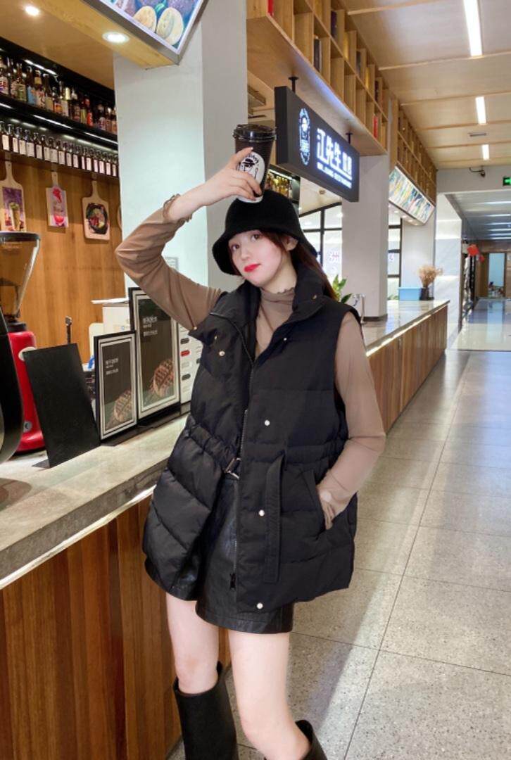 冬季新款修身抽绳羽绒马甲，女装马甲，韩衫衣社