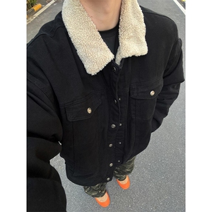现货加绒牛仔棉服男冬季棉衣外套羊羔绒翻领夹克毛领MY1089-P110图片