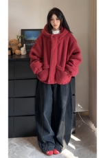 日系文艺风复古慵懒上衣外套秋冬款街头个性连帽棉衣HY878P85，男装棉衣，电商A102B