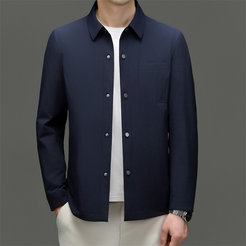 秋款男士高端轻奢翻夹克你那短款商务休闲男装外套简约薄款上衣，男装夹克，钱塘6003A(原)4033A