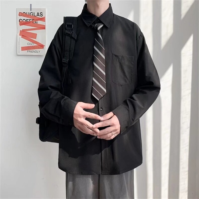 长袖衬衫男港风日系春季韩版潮流帅气衬衣C2203P27,男装衬衫,星座1116-2