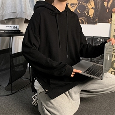21秋季卫衣排扣开叉上衣情侣设计感hiphop外套宽松连帽WY750-p40，男装卫衣，星座1008