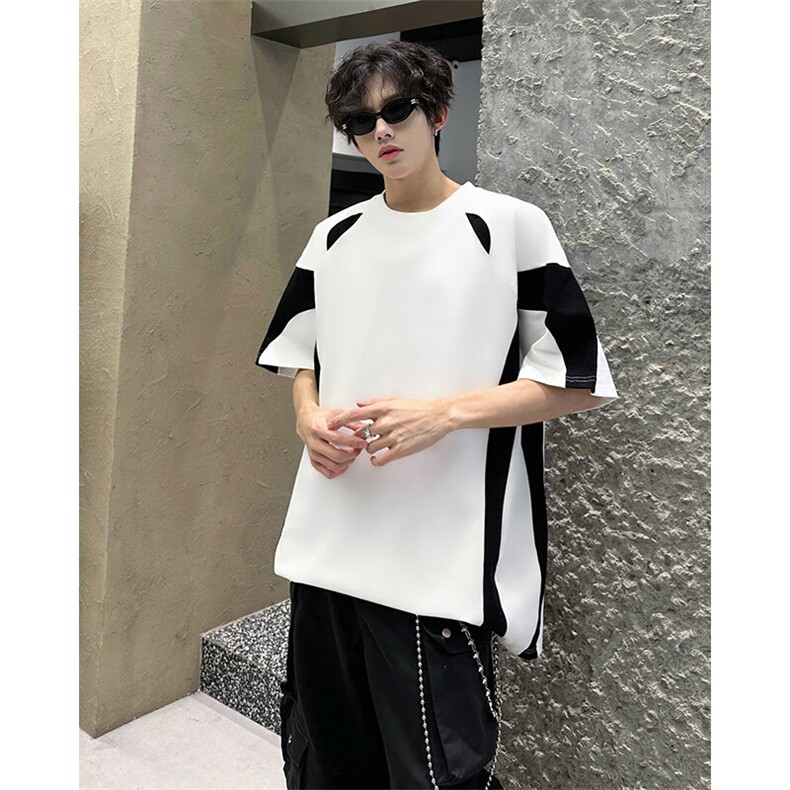 得物抖音品质二开240克纯棉宽松美式高街痞帅潮牌短袖T恤DT50,男装T恤,电商A486-1
