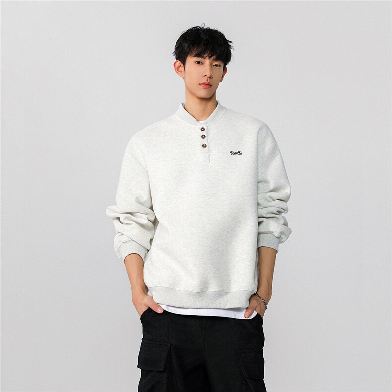 XZ809A/XS12/P55/控78美式亨利领领钮扣外套卫衣,男装卫衣,星座809A(原222-1)