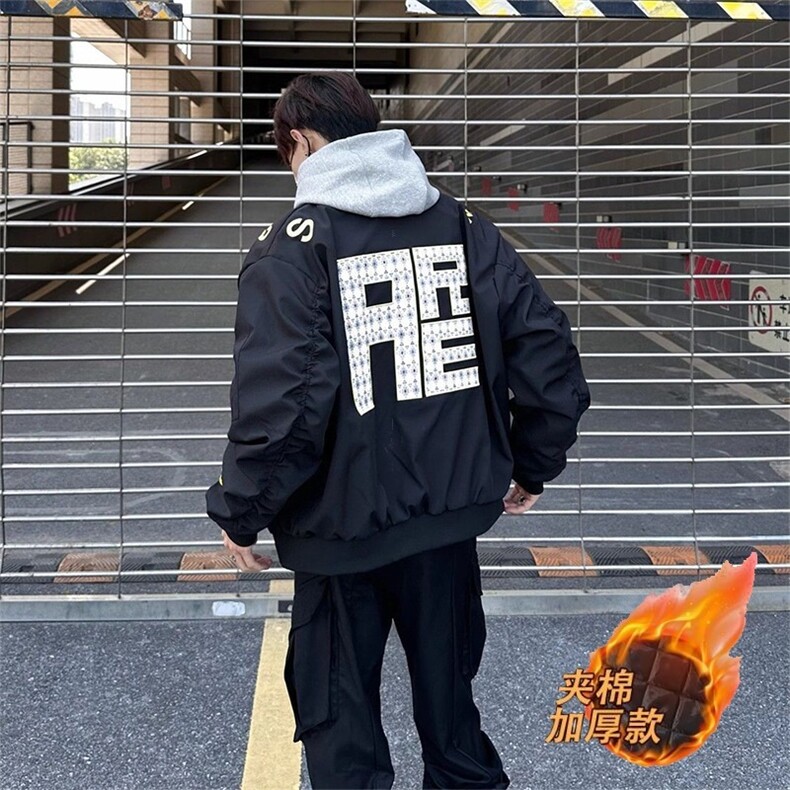 潮牌街头棒球服外套男士春秋季2025新款潮流休闲夹克男女宽松百搭图片