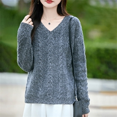2025百搭时尚简约v领套头衫，女装羊毛衫，哲奥羊绒
