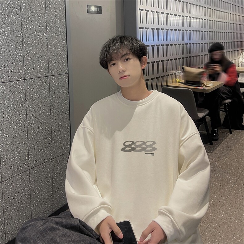 特P25控48秋冬新款男士圆领卫衣宽松休闲日常百搭上衣WQ2423,男装卫衣,电商B370