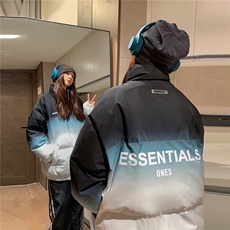 主推中性风渐变色情侣装男装棉衣宽松棉服冬装外套G1036P128，男装棉衣，电商A339