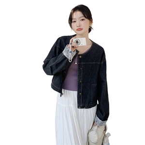 复古牛仔外套女2025春季新款设计感超好看小个子宽松休闲短款夹克图片