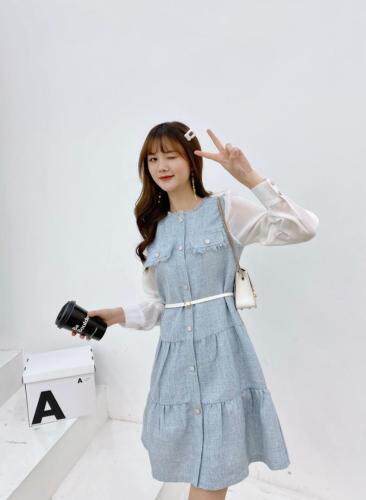 小香风粗花呢拼接连衣裙，女装连衣裙，凯宝莉