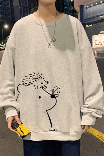 S6166-P28加绒款-P33秋季圆领卫衣男大码韩版宽松长袖外套,男装卫衣,电商A040