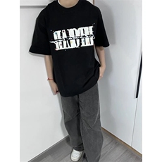 网图有货夏季260g情侣彩色波点字母刺绣短袖宽松T恤男女A593-P40，男装T恤，星座1505