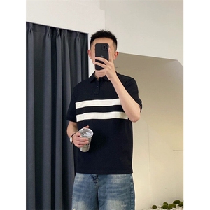 网图现货夏季新款拼色polo衫男短袖T恤TX07P55控78图片